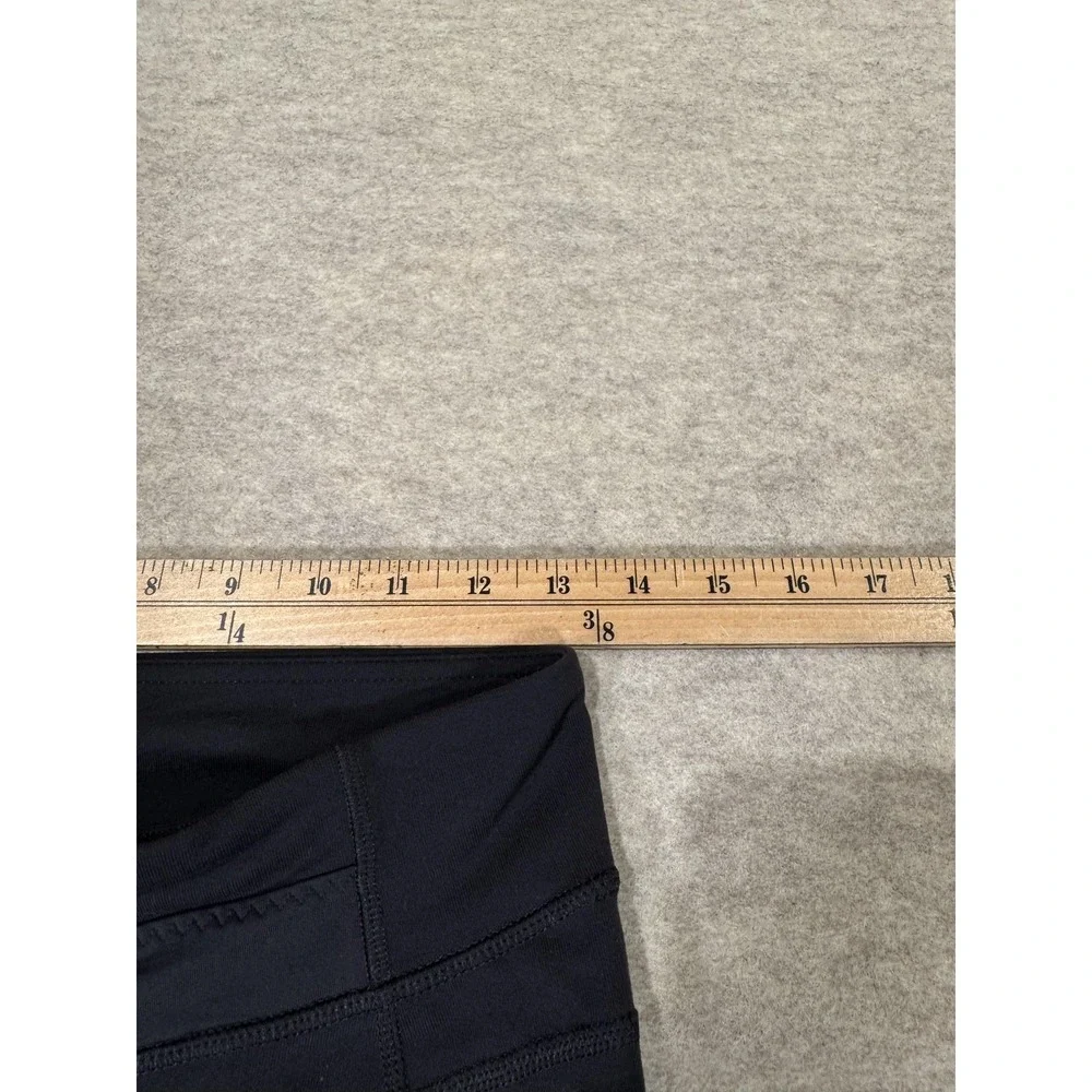 Lululemon‎ Leggings Womens 6 Black Mid Rise Ankle Ruffle Yoga Athletic Gym Pants